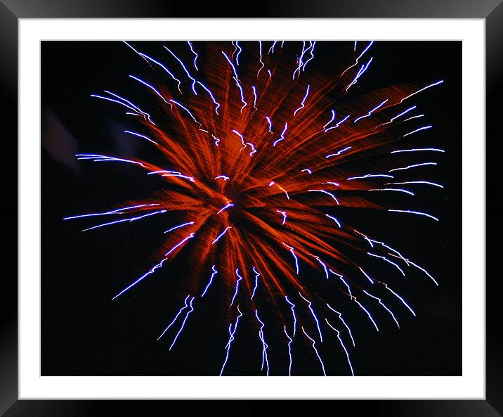 Fireworks Framed Mounted Print by Larry Stolle