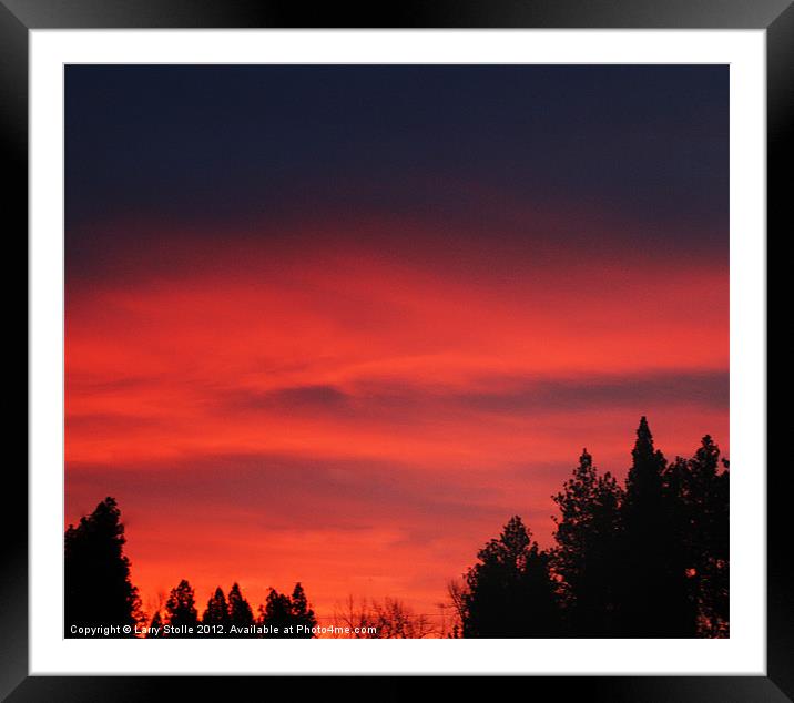 Red Sky over Montana Framed Mounted Print by Larry Stolle