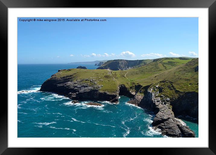   Rugged Headland Framed Mounted Print by mike wingrove