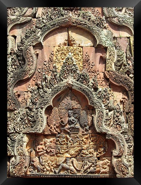 Banteay Srei Temple Chandi Carvings Framed Print by Mark Sellers