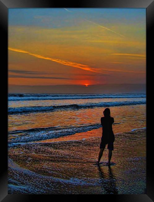 Sunset Silloette Framed Print by Mark Sellers