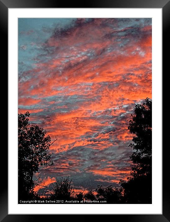 Flaming Sky Framed Mounted Print by Mark Sellers