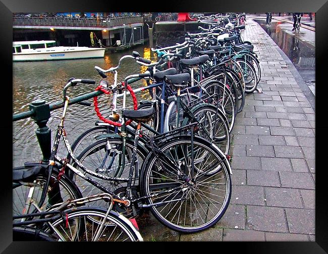 Bike Parking -- Amsterdam in November Framed Print by Mark Sellers