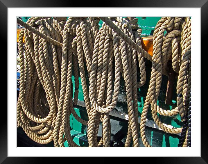 USS Constitution - Ropes for the Rigging Framed Mounted Print by Mark Sellers
