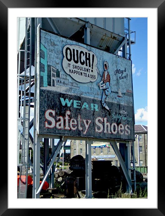 Ouch Safety Shoes Framed Mounted Print by Mark Sellers