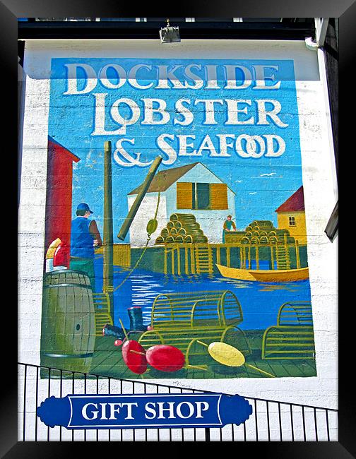 Dockside Lobster and Seafood sign Framed Print by Mark Sellers