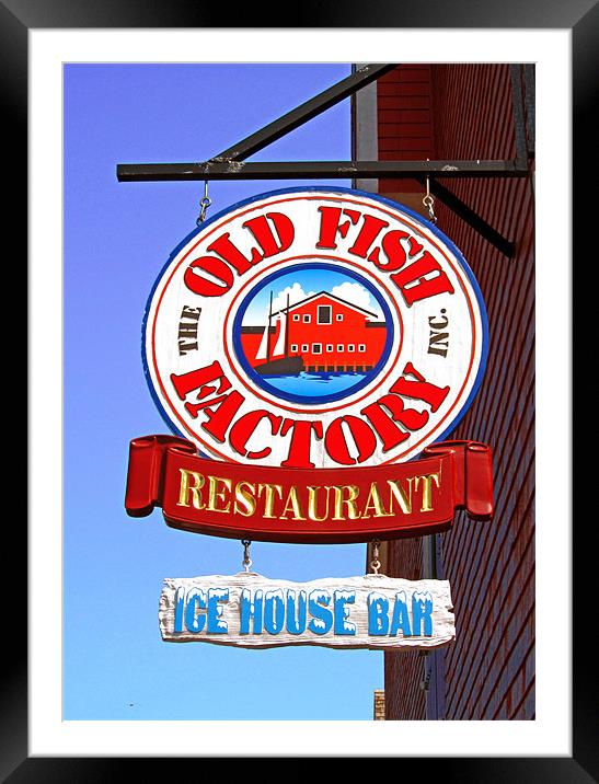 Old Fish Factory Restaurant sign Framed Mounted Print by Mark Sellers