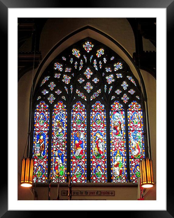 West Stained Glass Window Christ Church Cathedral  Framed Mounted Print by Mark Sellers
