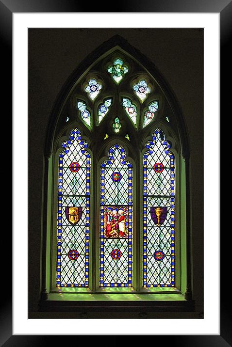 South Stained Glass Window Christ Church Cathedral Framed Mounted Print by Mark Sellers