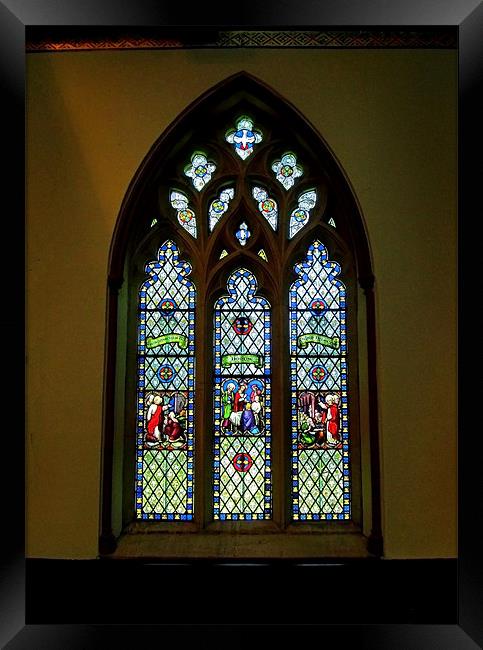 North Stained Glass Window Christ Church Cathedral Framed Print by Mark Sellers
