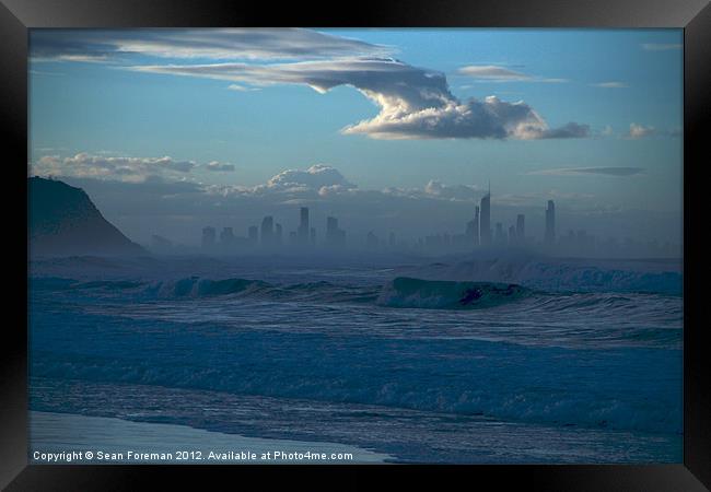 Surfers Paradise from Palm Beach Framed Print by Sean Foreman