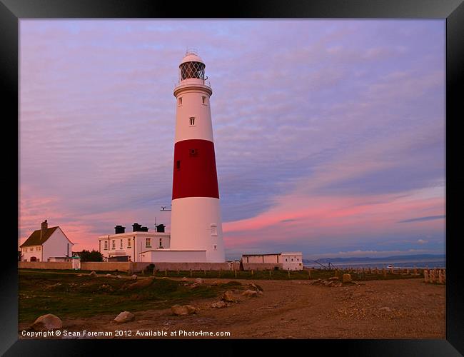 Illuminating the Beauty of Portland Bill Lighthous Framed Print by Sean Foreman