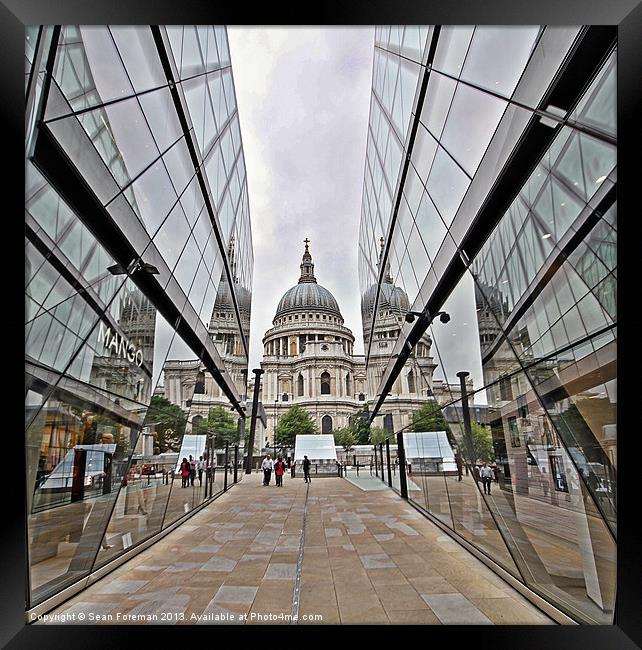 St Pauls from One New Change Framed Print by Sean Foreman