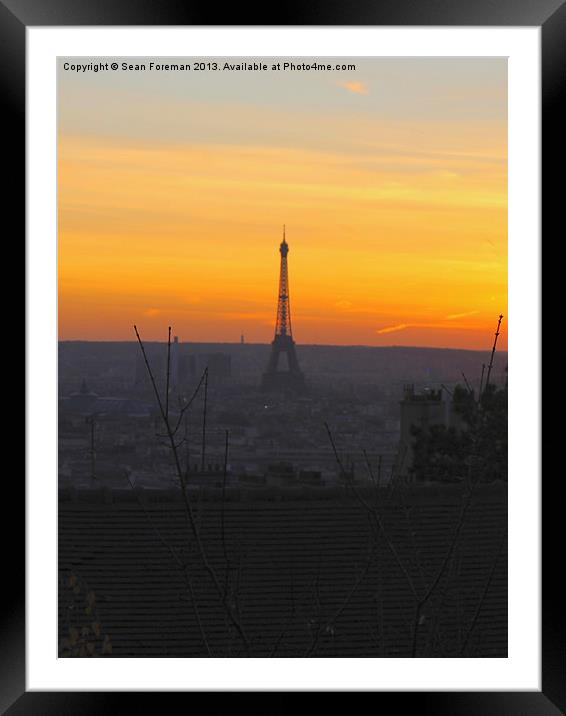 Eiffel Tower Framed Mounted Print by Sean Foreman