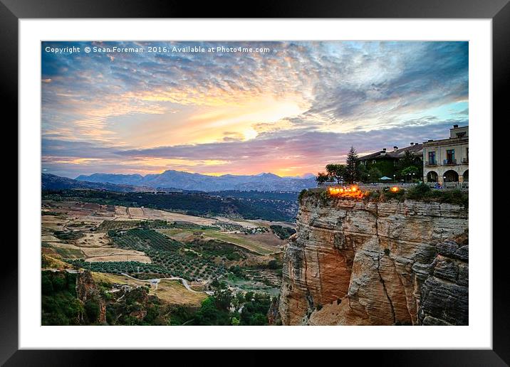 Twilight Over Historic Ronda Framed Mounted Print by Sean Foreman