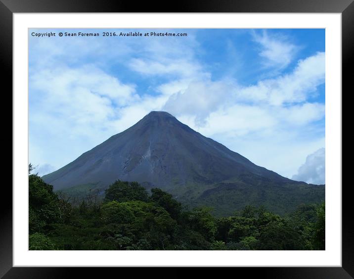 Fiery Costa Rican Mountain Framed Mounted Print by Sean Foreman