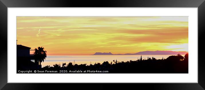 Gibraltar at Sunset Framed Mounted Print by Sean Foreman