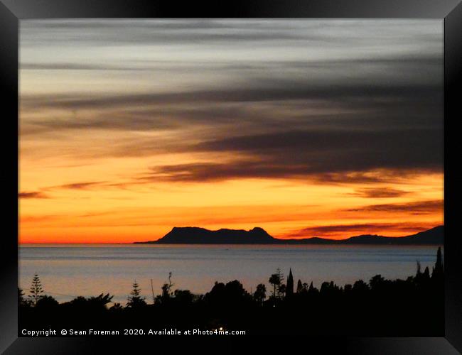 Gibraltar Sunset Framed Print by Sean Foreman