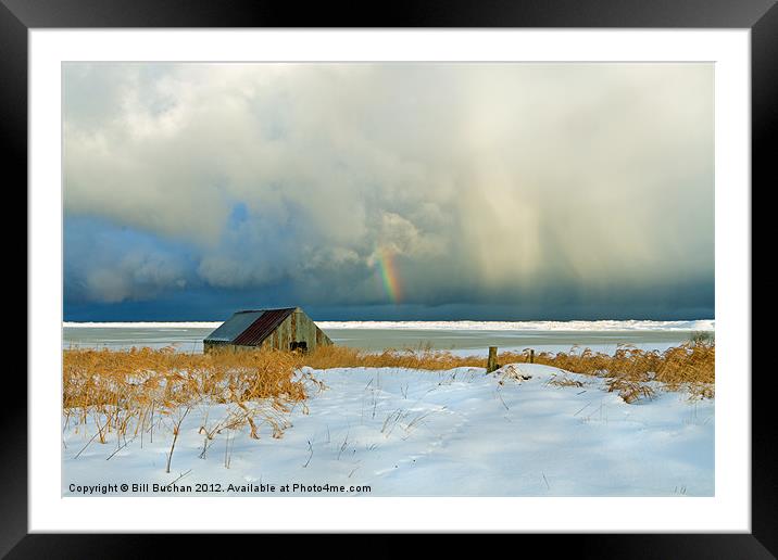 Winter Rainbow Over Strathbeg Framed Mounted Print by Bill Buchan