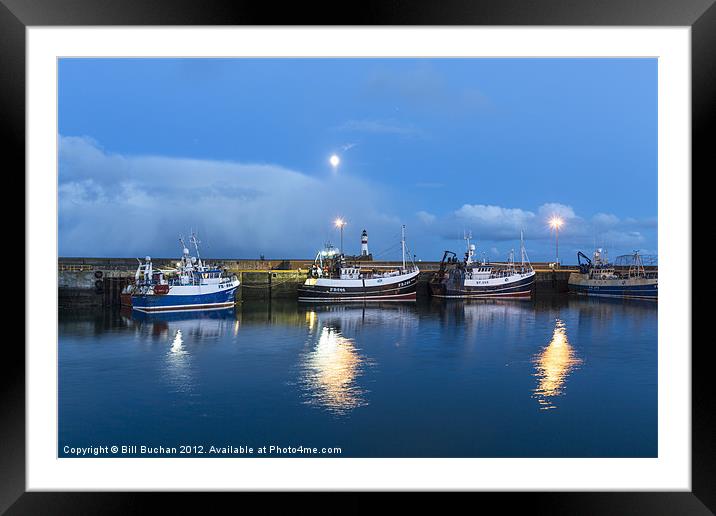 Fraserburgh Harbour Evening Scene Photo Framed Mounted Print by Bill Buchan