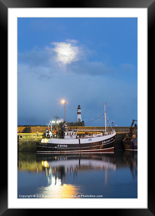 Fraserburgh Harbour Evening Scene Photo Framed Mounted Print by Bill Buchan