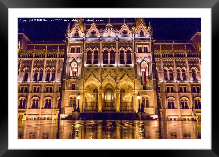 Hungarian Parliament Reflections Framed Mounted Print by Bill Buchan