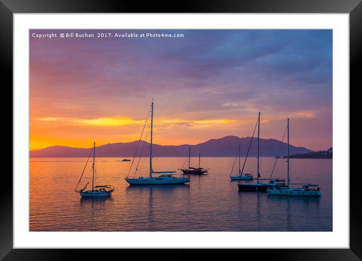 Mykonos Sunset Framed Mounted Print by Bill Buchan