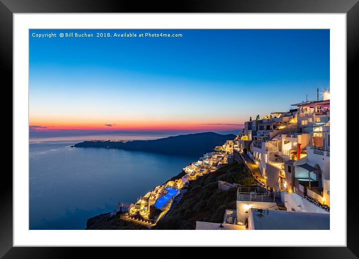 Santorini Sunset Framed Mounted Print by Bill Buchan