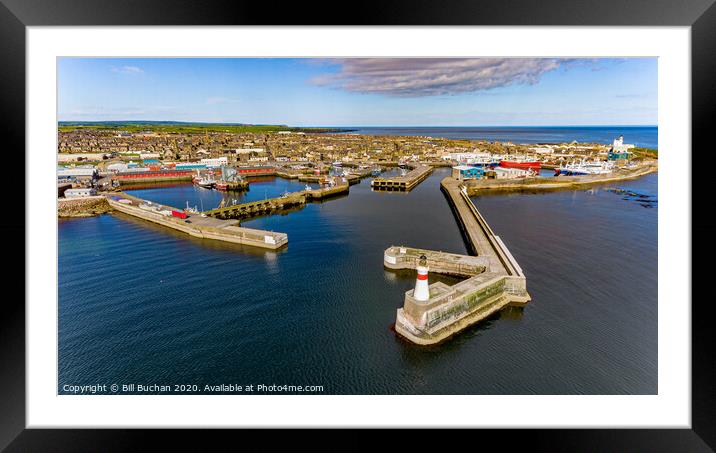Fraserburgh Harbour From The Air Framed Mounted Print by Bill Buchan