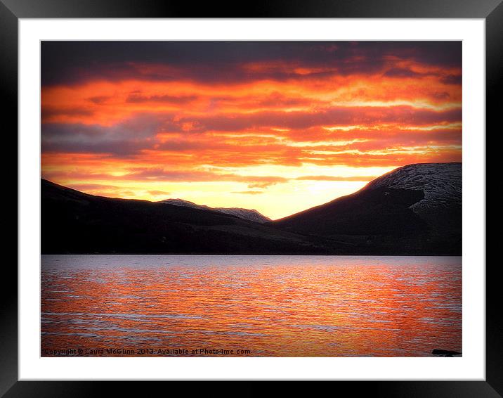 Loch Earn Red Framed Mounted Print by Laura McGlinn Photog