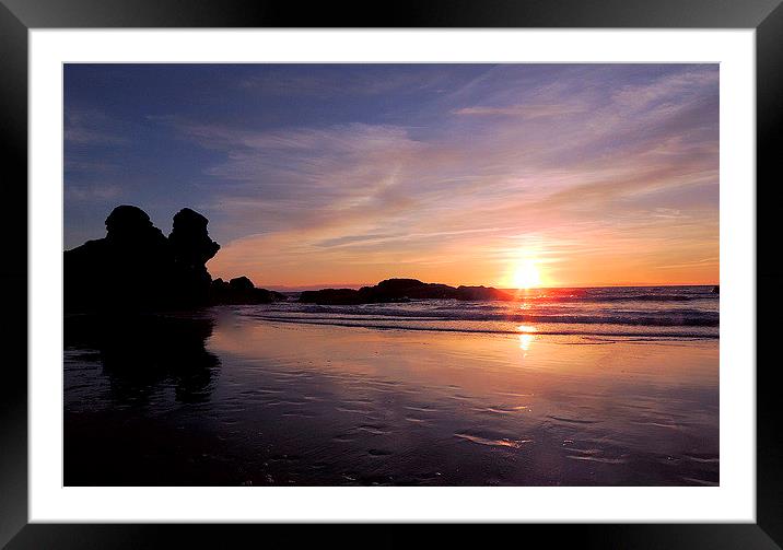  Porthtowan Sunset Framed Mounted Print by Laura McGlinn Photog