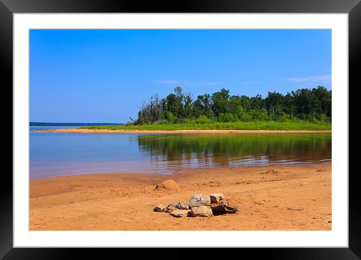 Stones on the Beach Framed Mounted Print by Doug Long