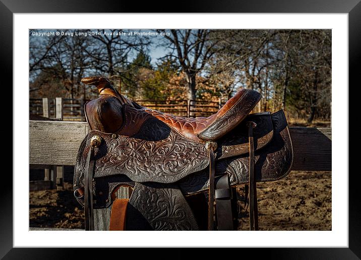 Old Western Saddle Framed Mounted Print by Doug Long