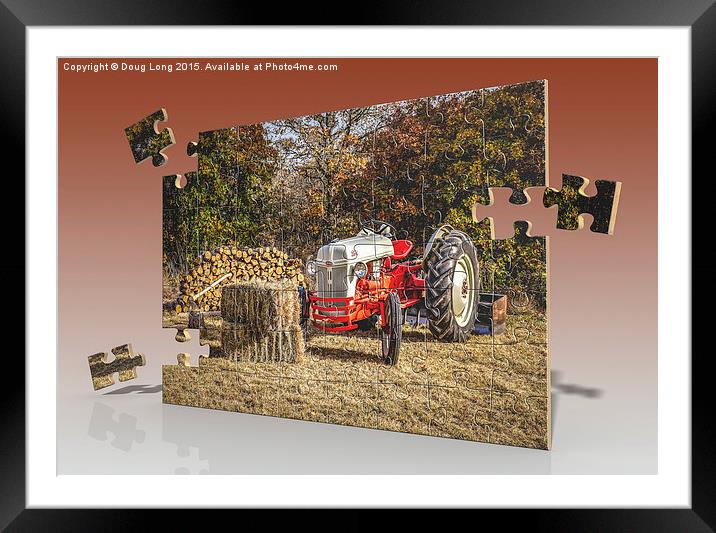 Old Ford Tractor Puzzle Framed Mounted Print by Doug Long