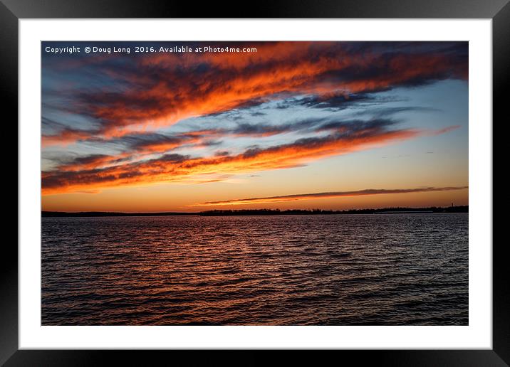 Sunset Over the Lake Framed Mounted Print by Doug Long