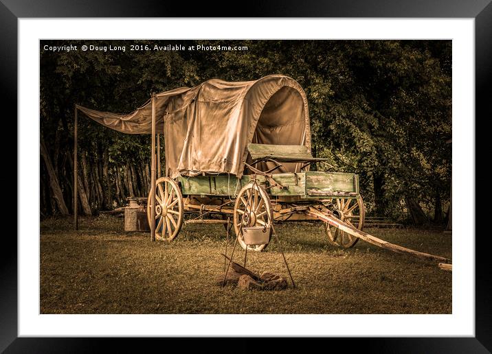 Old Covered Wagon Framed Mounted Print by Doug Long