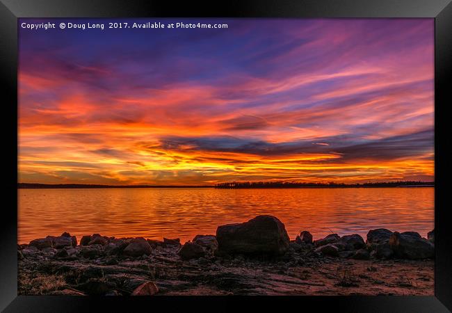 Red Sunset Framed Print by Doug Long