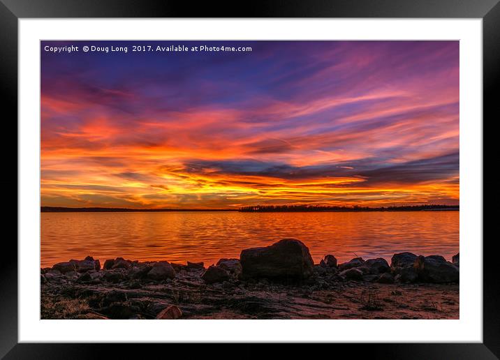 Red Sunset Framed Mounted Print by Doug Long