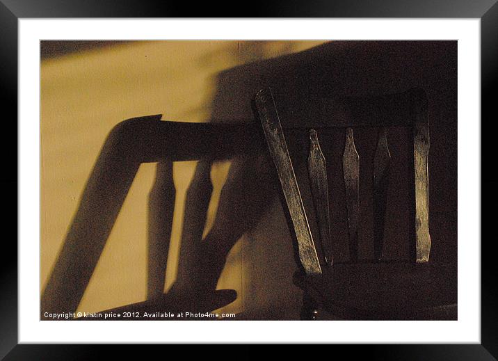 black chair Framed Mounted Print by kirstin price