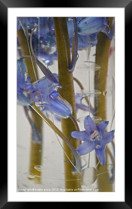 watery bluebells Framed Mounted Print by kirstin price