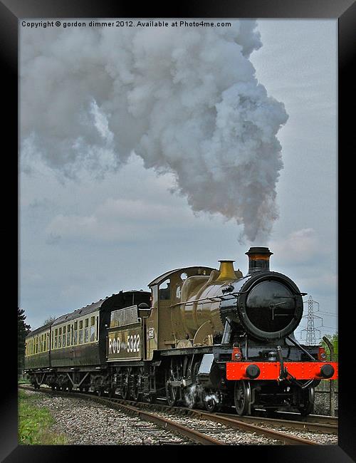GWR tender engine in full steam Framed Print by Gordon Dimmer