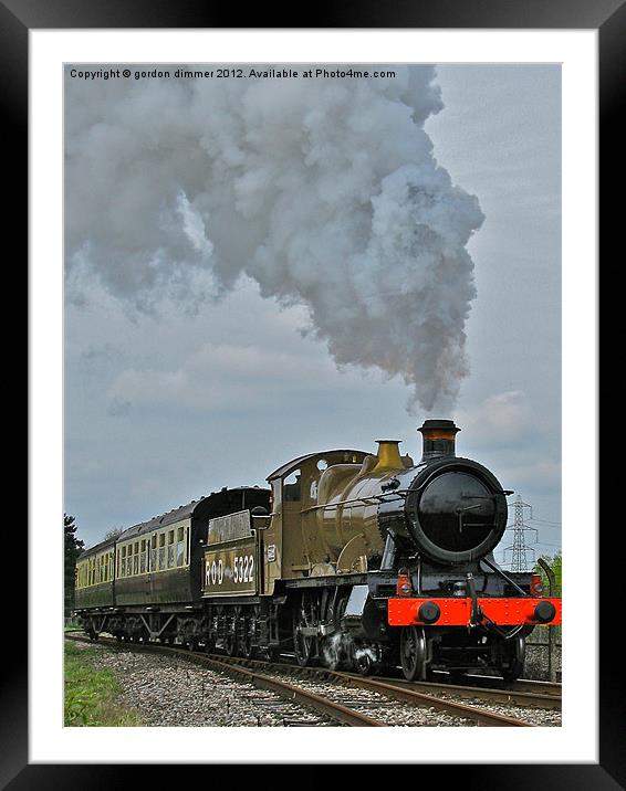 GWR tender engine in full steam Framed Mounted Print by Gordon Dimmer