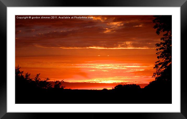 Sunset over Devon Framed Mounted Print by Gordon Dimmer