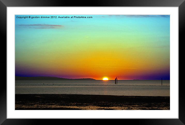 Multi coloured sunset Framed Mounted Print by Gordon Dimmer
