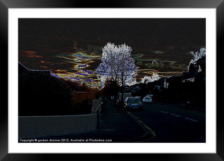 Surreal urban sunset in Bournemouth Framed Mounted Print by Gordon Dimmer