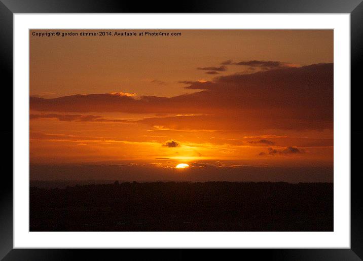 Sunset from Roundway Hill Framed Mounted Print by Gordon Dimmer
