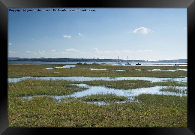  Keyhaven salt flats entrance from the Solent Path Framed Print by Gordon Dimmer