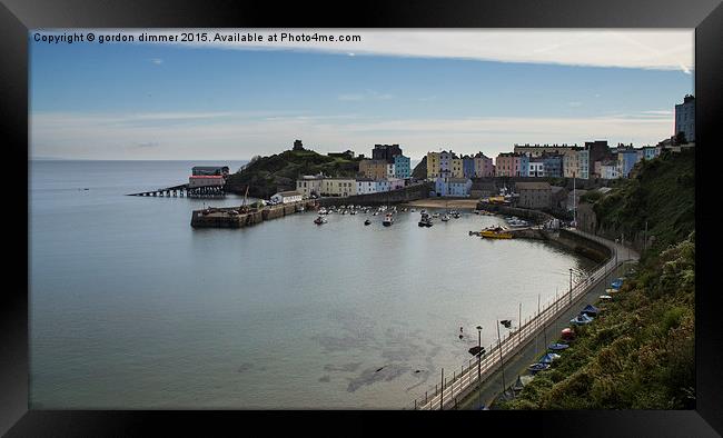  A View of Tenby Harbour Showing the Lovely Pastel Framed Print by Gordon Dimmer
