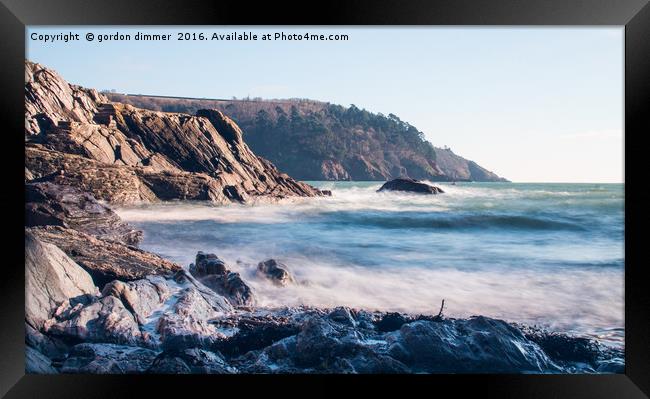 Milky Waves at Castle Cove 2 Framed Print by Gordon Dimmer