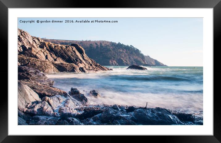 Milky Waves at Castle Cove 2 Framed Mounted Print by Gordon Dimmer